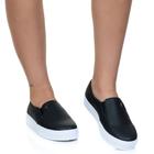 Slip On Feminino Iate Casual Preto Estilo Shoes