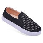 Slip On Feminino Sapatênis sem cadarço Casual Preto Hot Fix