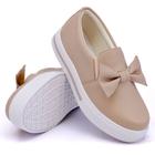 Slip On Moda Casual Laço Delicado Feminino Sola Reta Leve Resistente Passeio Dia a Dia