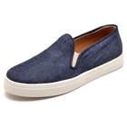 Slip On Tenis Slipper Couro Feminino Jeans Moderno Sola Borracha Palmilha Conforto