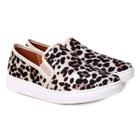 Slip On Vizzano Animal Print Onça Feminino - Bege Escuro - 35