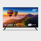 Smart TV 50" HQ 4K Conversor Digital Externo 3 HDMI 2 USB WI-FI Android 11 e Design Slim