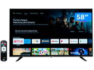 Smart TV 58” 4K DLED Rig Vizzion BR58GUA IPS - Android Wi-Fi Google Assistente 3 HDMI 2 USB