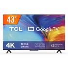 Smart TV LED 43" Google TV Ultra HD 4K TCL 43P635 Comando de Voz HDR 3 HDMI 1 USB Wi-Fi Bluetooth