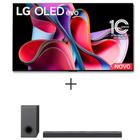 Smart TV LG 4K OLED 65" Polegadas OLED65G3 Evo Gallery Edition + Soundbar LG S90QY 5.1.3 Canais 570W Imax Enhanced
