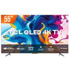 Smart TV QLED 55" Google TV UHD 4K TCL 55C645 Comando de Voz HDR 120Hz 3 HDMI 1 USB Wi-Fi Bluetooth