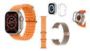 Smart Watch Lançamento 2023 Tela 49mm Relogio Adulto Infantil W68+ Ultra Acompanha Acessórios Kit Completo