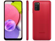 Smartphone Samsung Galaxy A03s 64GB Vermelho 4G 4GB RAM Tela 6,5” Câm. Tripla + Selfie 5MP