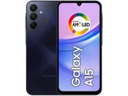 Smartphone Samsung Galaxy A15 6,5" 128GB Azul Escuro 4G 4GB RAM Câm. Tripla 50MP + Selfie 13MP 5000m