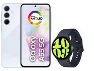 Smartphone Samsung Galaxy A55 128GB Azul Claro - 5G + Smartwatch Samsung Watch6 LTE 40mm Grafite