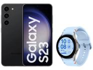 Smartphone Samsung Galaxy S23 128GB Preto - 5G + Smartwatch Galaxy Watch FE 40mm Azul