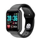 Smartwatch Esportivo Y68 Bluetooth com Monitor de Saúde Frequência Cardíaca Pressão Preto