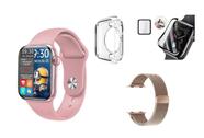 Smartwatch Hw16 Relogio De Pulso Digital Rosa Celular Android Ios Bluetooth 42mm + Pulseira Extra