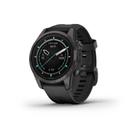 Smartwatch Relógio Garmin Epix Pro Gen 2 Safira Cinza Carbono DLC Titânio com pulseira Preta 42mm