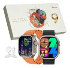 Smartwatch W69 Ultra Laranja Pro 2gb Serie 9 Bússola Gps Rastreador