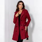 Sobretudo Casado Jaqueta Feminina Maxi Blazer Longo Social Executivo Forrado Trench