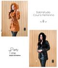 Sobretudo Feminino Couro Parka Casaco Max Longo Inverno Tendencia