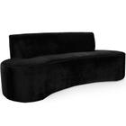 Sofá 03 Lugares 180 cm Mônaco Veludo Preto - CasaePoltrona