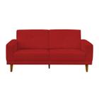 Sofa 03 Lugares Capri 180cm Suede Vermelho D'monegatto