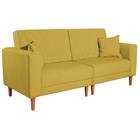 Sofá 03 Lugares Living Ponza Suede Amarelo - Amarena Móveis