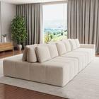 Sofá 12 lugares Ilha Sofisticato com encosto automático 3.20m - Linho/ Veludo/ Bouclé