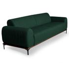 Sofá 180cm 3 Lugares Pés Preto Molino C-117 Linho Verde Musgo - Domi