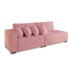 Sofá 2 3 4 Lugares Modulado Almofada Solta Molas Istambul BD Suede Rose 2,3m