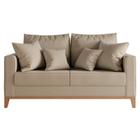 Sofá 2 Lugares Beny Base de Madeira Linho Rústico Bege