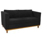 Sofá 2 Lugares Europa Suede Preto ADJ Decor