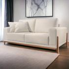 Sofá 2 Lugares Linho 210cm Almofada Solta Removíveis Bellagio Off White - POLTJA MÓVEIS