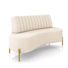 Sofá 2 Lugares Living 135cm Pé Ferro Dourado Maraú Bouclê K01 - D'Rossi