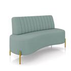 Sofá 2 Lugares Living 160cm Pé Ferro Dourado Maraú Bouclê Azul K01 - D'Rossi