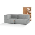 Sofá 2 lugares Modular Sofá na Caixa em Boucle com 2 Módulos 1,72m 1 Braço