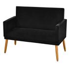 Sofá 2 Lugares Namoradeira Nina Suede Preto - JBF Poltronas