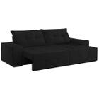 Sofá 2 Lugares Retrátil Espanha 150cm Tecido Suede Cor Preto