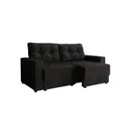 Sofá 2 Lugares Retrátil Lubeck Suede Preto 140 cm