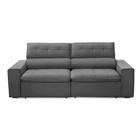 Sofa 2 Lugares Retratil Reclinavel Libano 2,30 M Veludo Cinza