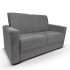 Sofá 2 Lugares Sala de Estar Recepção Suede Vitoria Cinza