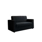 Sofá 2 Lugares Zoy Suede Preto
