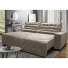 Sofá 2,12m Retrátil e Reclinável com Molas Cama inBox Plus Tecido Suede Velusoft Bege