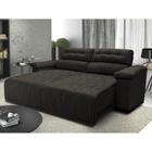 Sofá 2,12m Retrátil e Reclinável com Molas Cama inBox Top Tecido Suede Velusoft Café