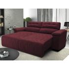 Sofá 2,22m Retrátil e Reclinável com Molas Cama inBox Top Tecido Suede Velusoft Vinho