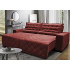 Sofá 2,52m Retrátil e Reclinável com Molas Cama inBox Plus Tecido Suede Velusoft Vermelho