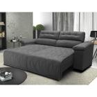 Sofá 2,72m Retrátil e Reclinável com Molas Cama inBox Top Tecido Suede Velusoft Cinza