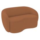 Sofá 3 Lugares Living Orgânico Sala de Estar 180cm Garbin K04 Bouclê Terracota - Mpozenato