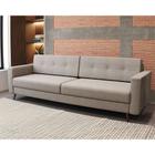 Sofá 3 Lugares Living Pé Palito Linho Cotton Cru 210 cm