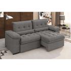 Sofá 3 Lugares Retrátil e Reclinável Arezzo Veludo Cinza