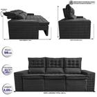 Sofá 3 Lugares Retrátil e Reclinável Cama inBox Senses 2,00m Velusoft Preto