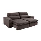 Sofá 3 Lugares Retrátil e Reclinável Free Veludo Cinza 230 cm