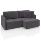 Sofá 3 Lugares Retrátil e Reclinável Malta Veludo Grafite 180 cm